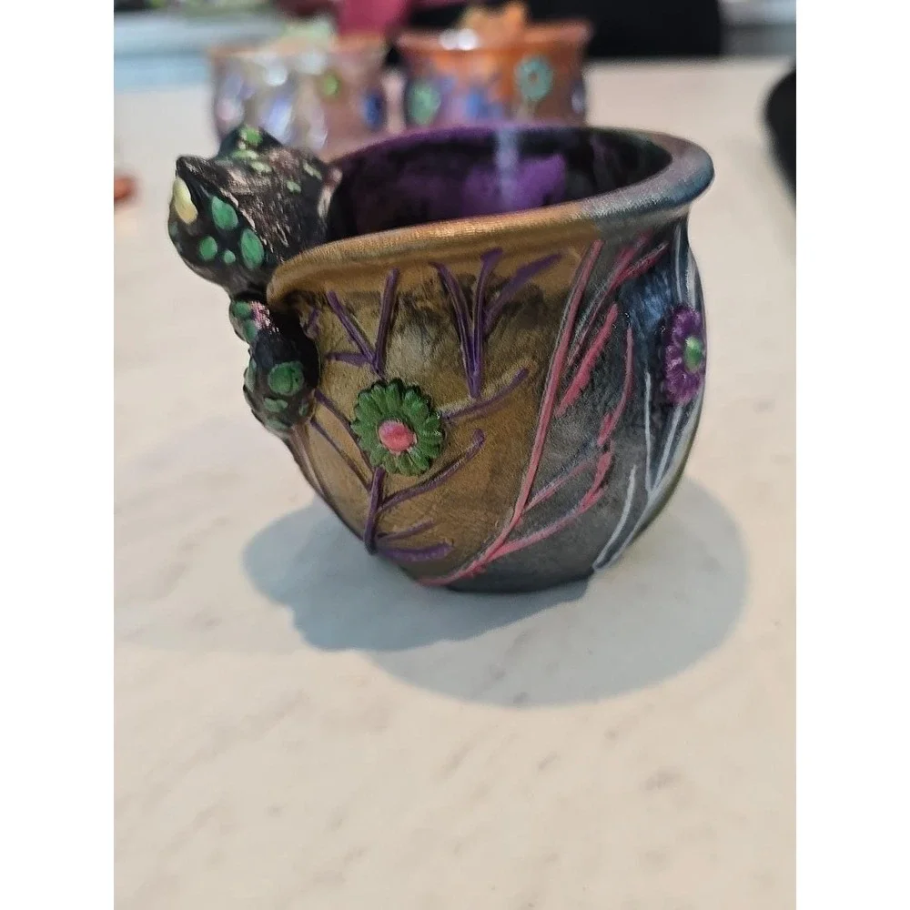 Resin Handmade‎ Frog Flower Pot Decoration Gift Plants. 684